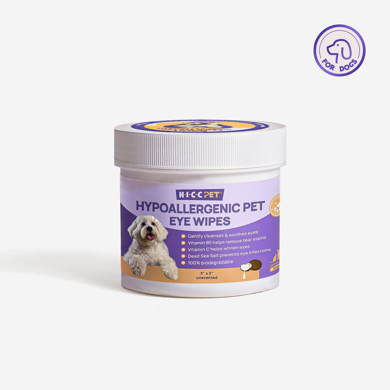 HICC Pet® Hypoallergenic Pet Eye Wipes For Dogs, 100 Pads