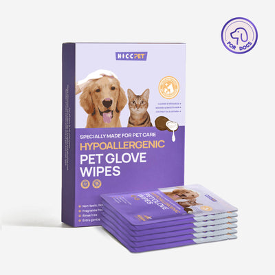 HICC Pet® Hypoallergenic Pet Glove Wipes For Dogs, 6 Pcs