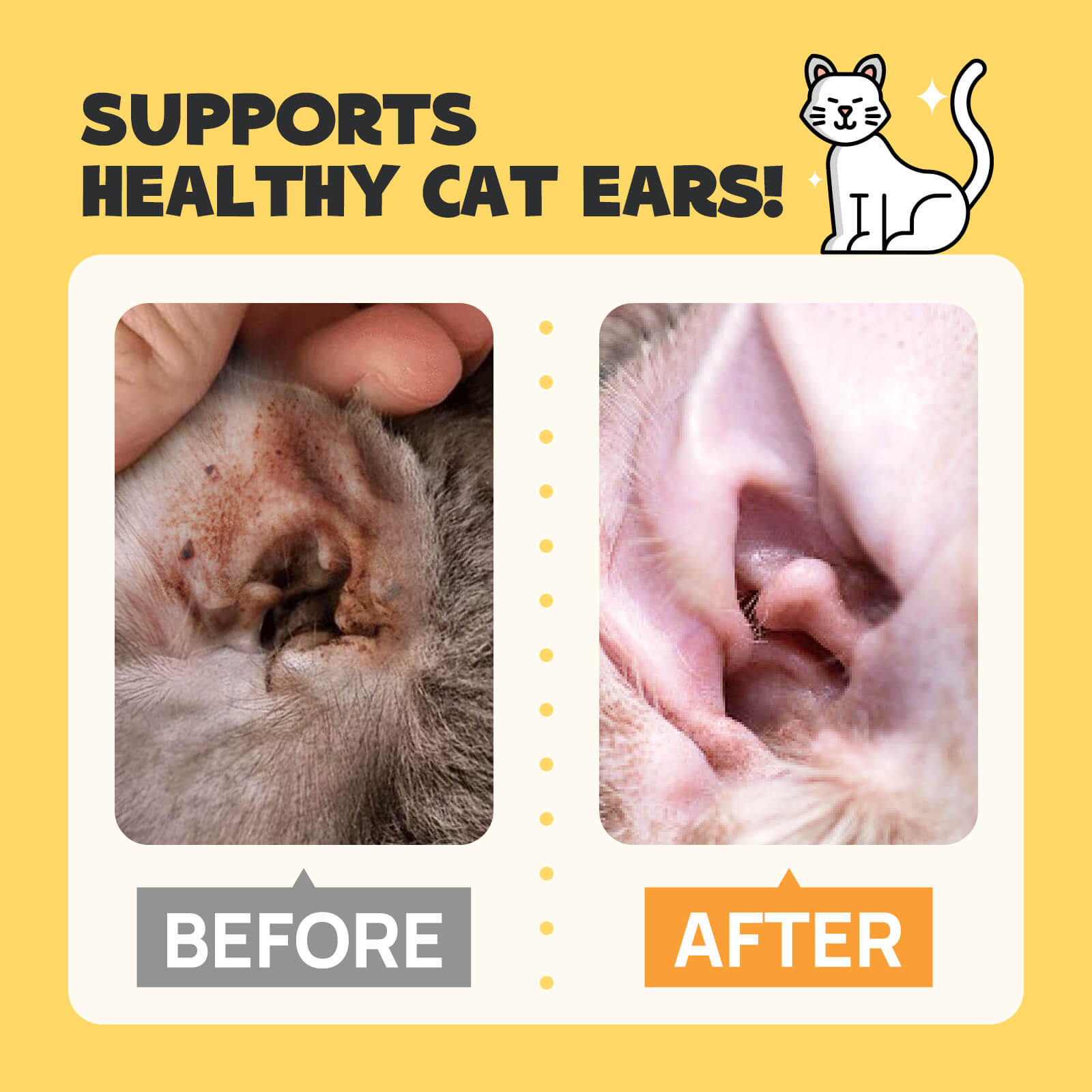 HICC Pet® Pet Ear Relief Finger Wipes For Cats, 50 Pcs
