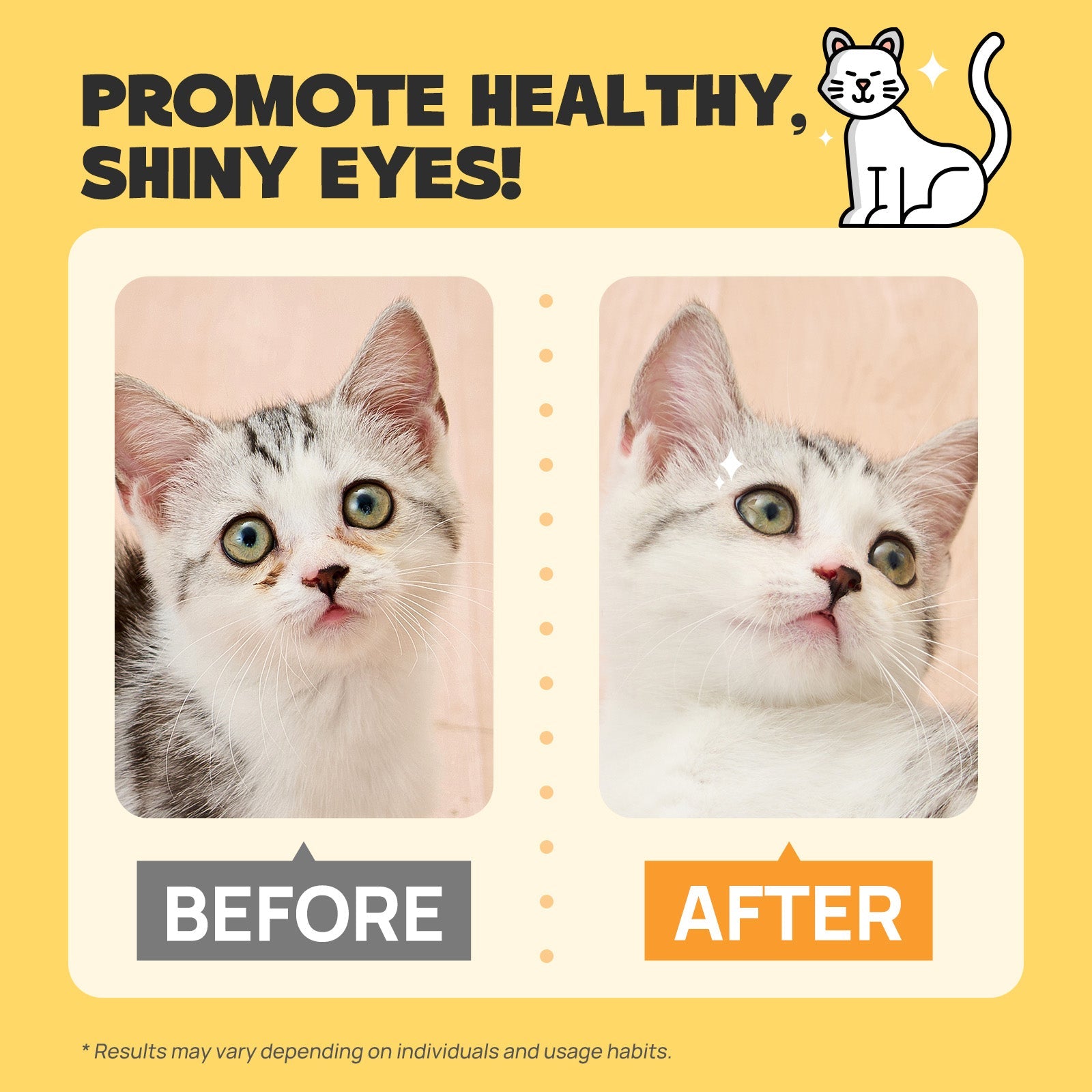 HICC Pet®  Hypoallergenic Pet Eye Wipes For Cats, 100 Pads