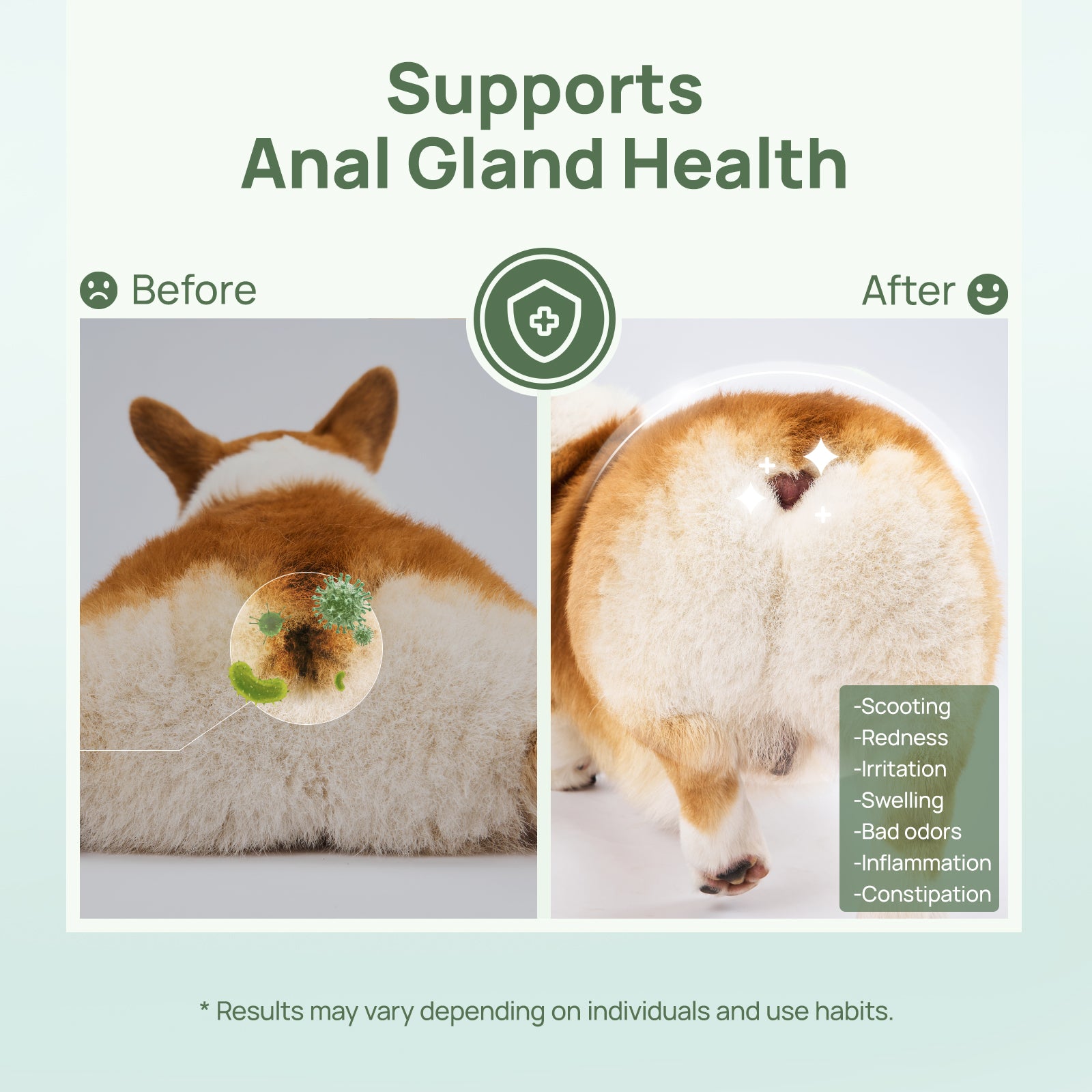 HICC Pet® Flushable Pet Anal Gland Wipes For Dogs, 100 Pcs