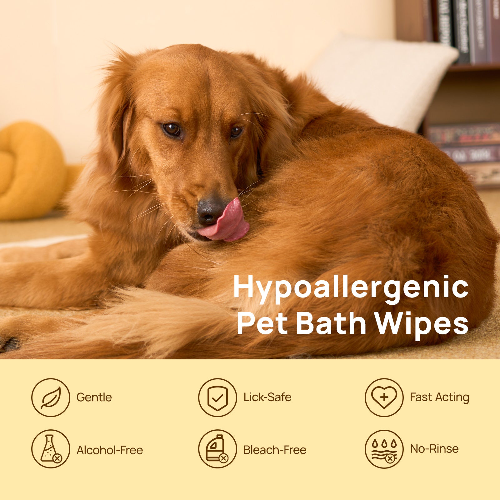 HICC Pet® Hypoallergenic Pet Glove Wipes For Dogs, 6 Pcs